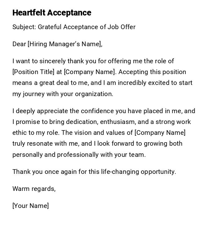 Heartfelt Acceptance Heartfelt Acceptance