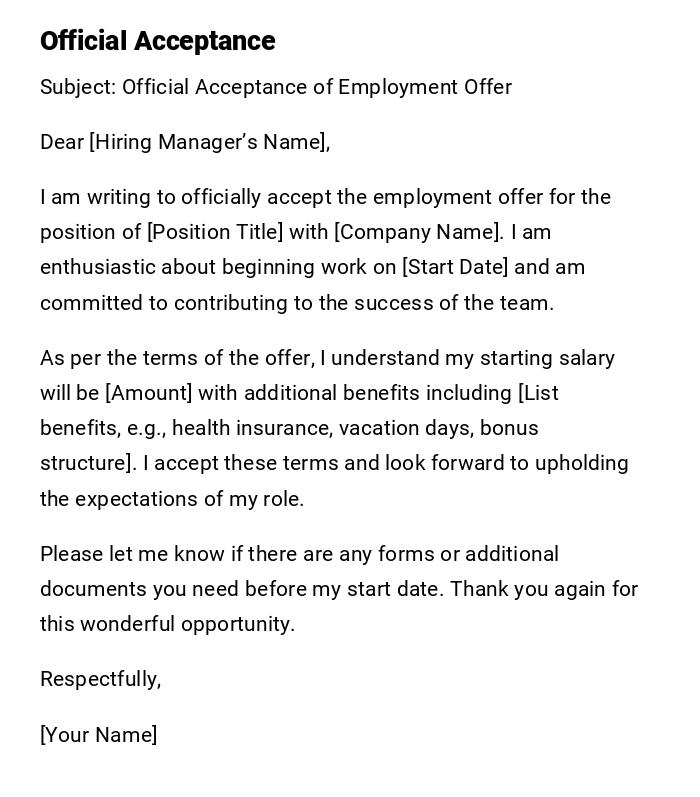 Official Acceptance Official Acceptance