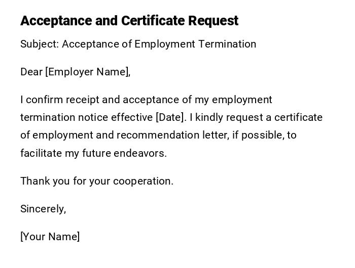 Acceptance and Certificate Request Acceptance and Certificate Request