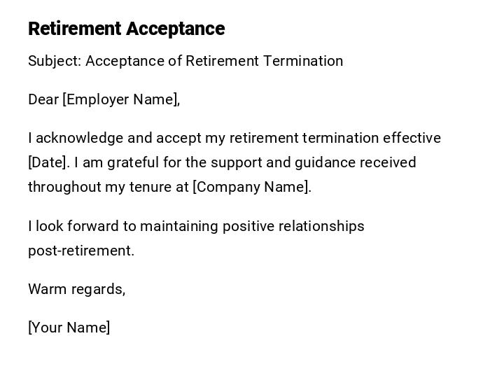 Retirement Acceptance Retirement Acceptance