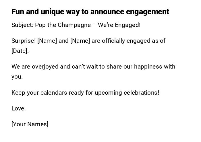 Fun and unique way to announce engagement Fun and unique way to announce engagement