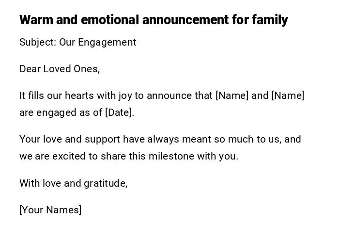 Warm and emotional announcement for family Warm and emotional announcement for family