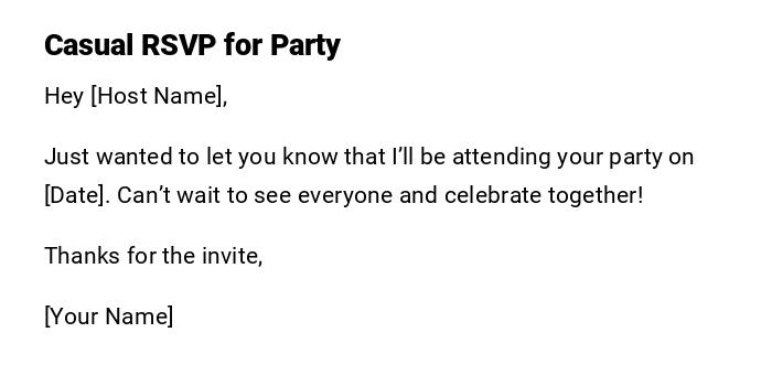 Casual RSVP for Party