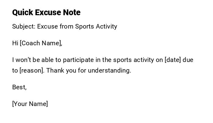 Quick Excuse Note Quick Excuse Note