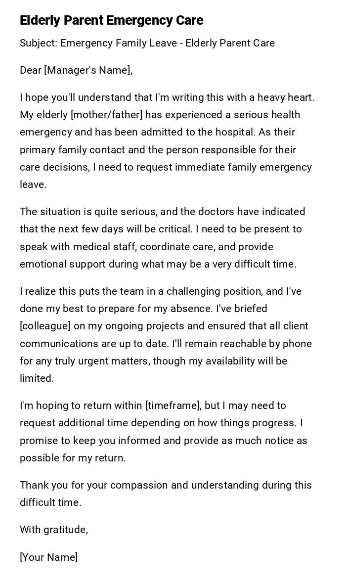 Elderly Parent Emergency Care Elderly Parent Emergency Care