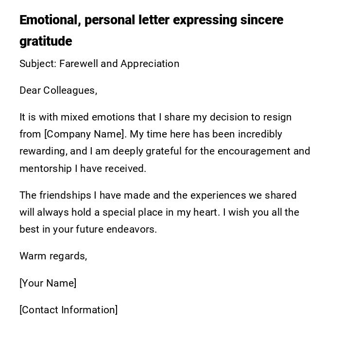 Emotional, personal letter expressing sincere gratitude Emotional, personal letter expressing sincere gratitude