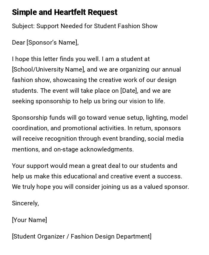 Simple and Heartfelt Request Simple and Heartfelt Request