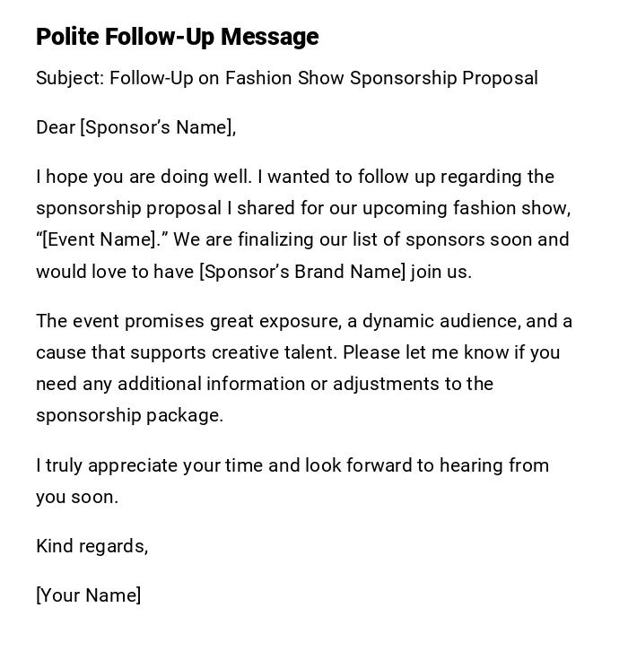 Polite Follow-Up Message Polite Follow-Up Message