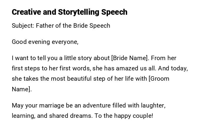 Creative and Storytelling Speech Creative and Storytelling Speech