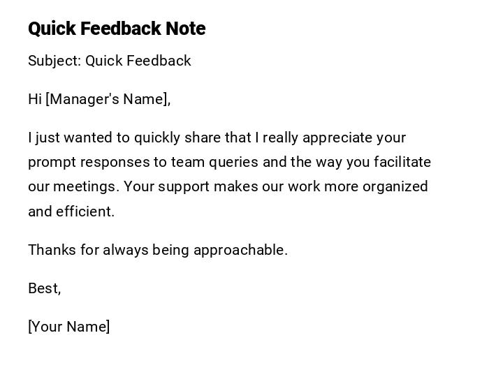 Quick Feedback Note