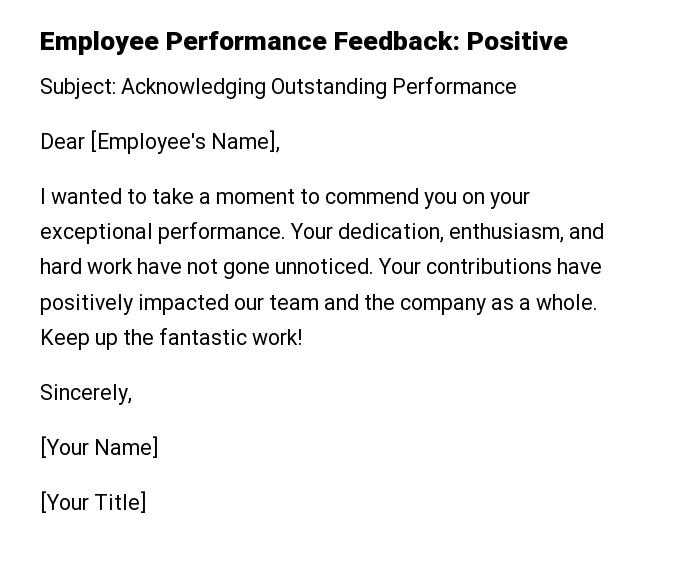 Employee Performance Feedback: Positive