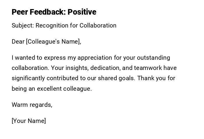 Peer Feedback: Positive