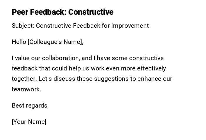 Peer Feedback: Constructive