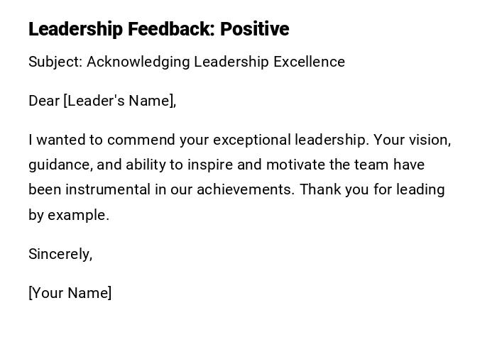 Leadership Feedback: Positive