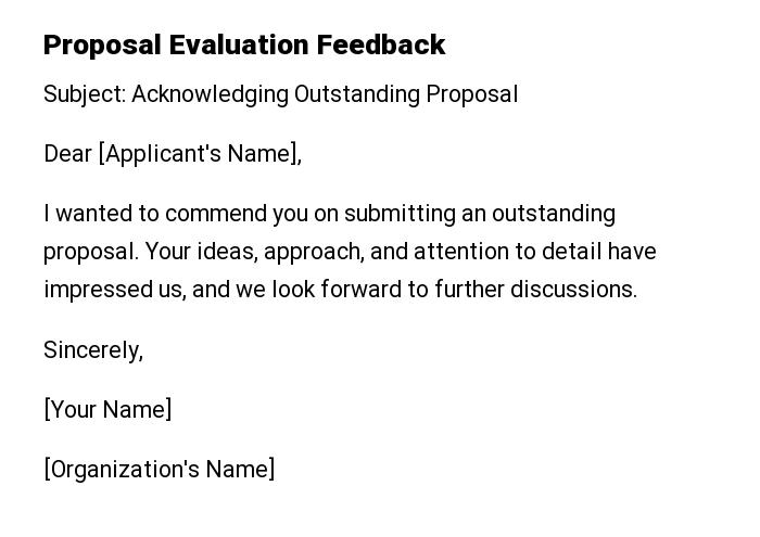 Proposal Evaluation Feedback