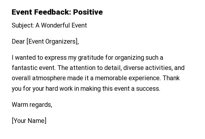 Event Feedback: Positive