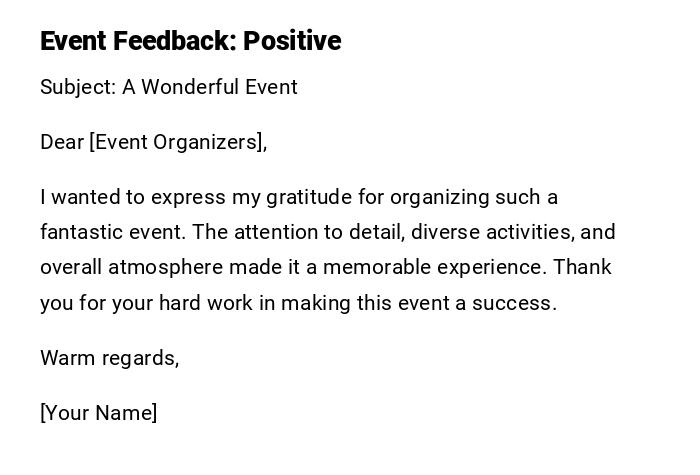 Event Feedback: Positive