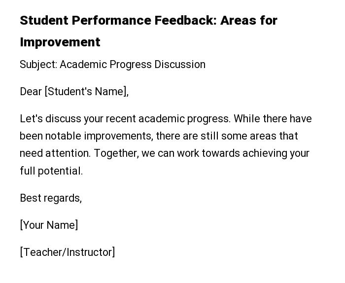  Student Performance Feedback: Areas for Improvement
