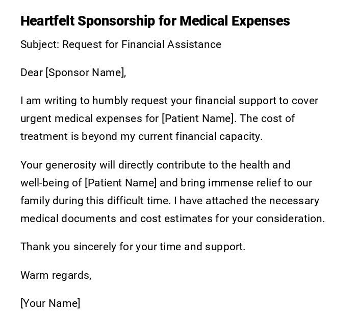 Heartfelt Sponsorship for Medical Expenses