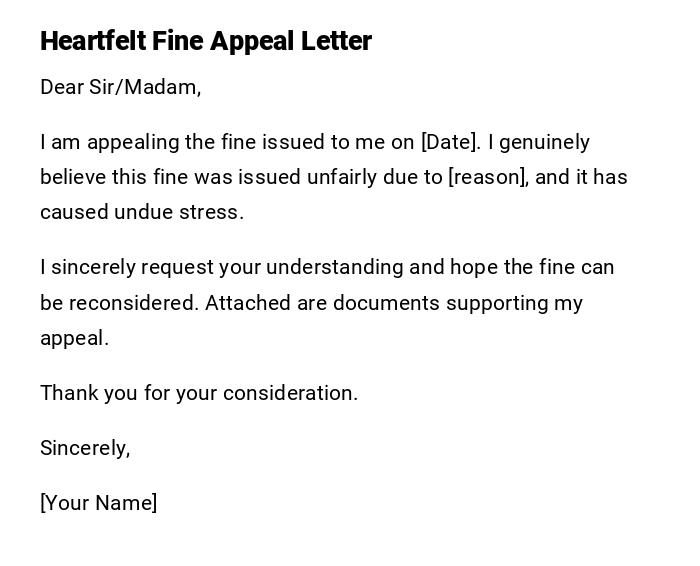 Heartfelt Fine Appeal Letter Heartfelt Fine Appeal Letter