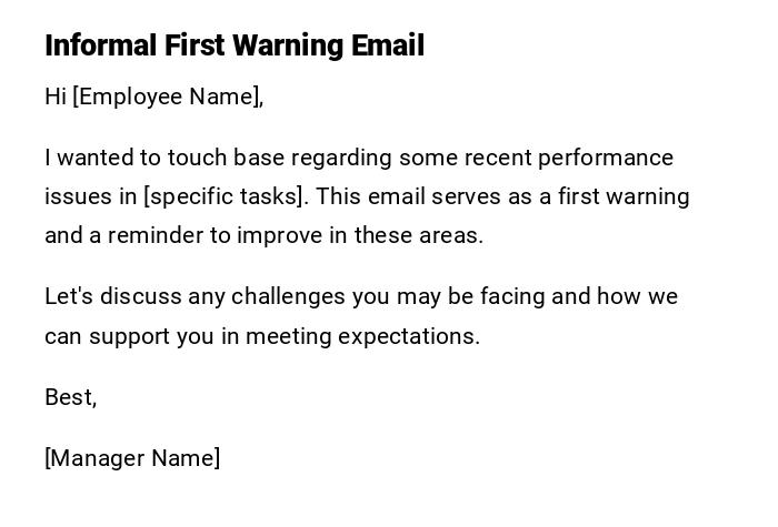 Informal First Warning Email