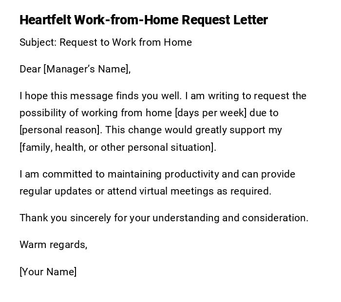 Heartfelt Work-from-Home Request Letter Heartfelt Work-from-Home Request Letter