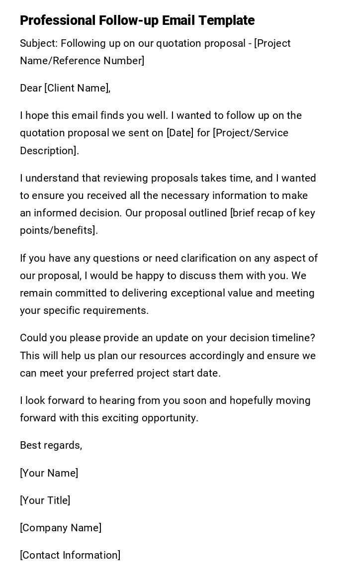 Professional Follow-up Email Template