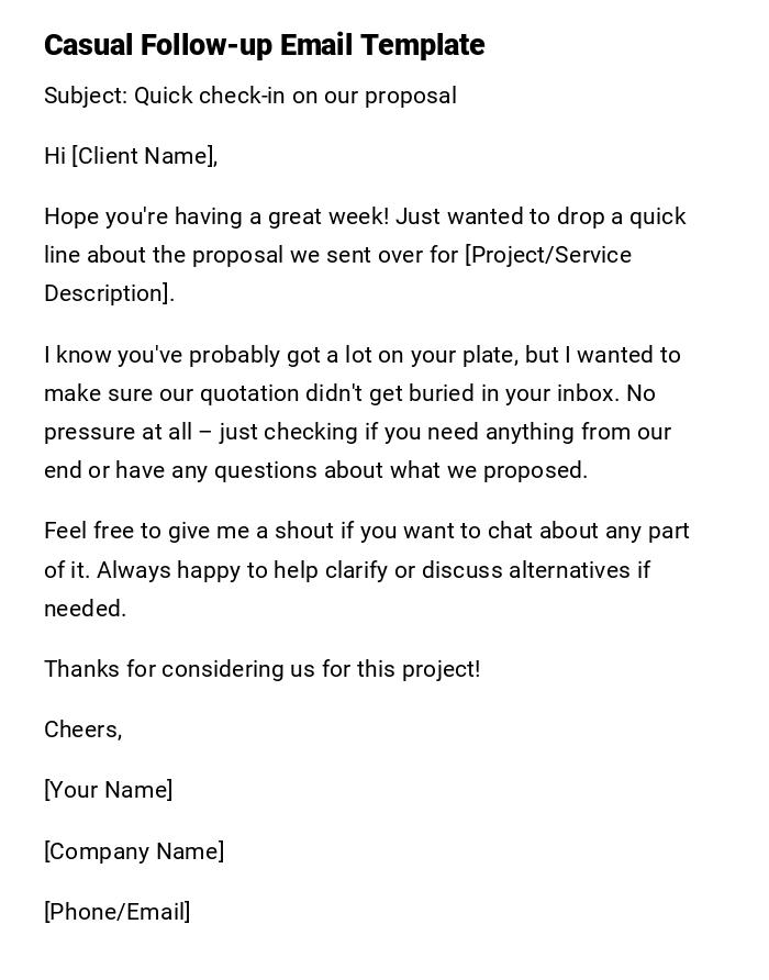 Casual Follow-up Email Template