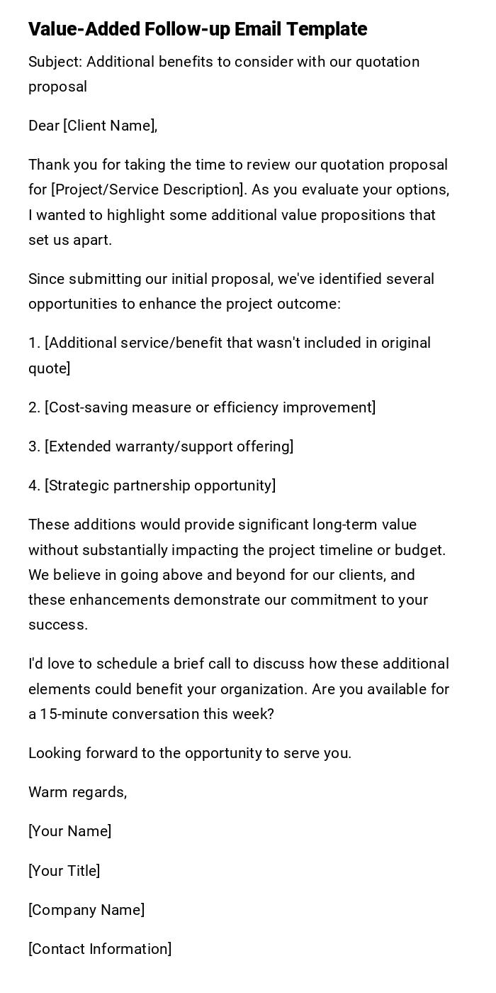 Value-Added Follow-up Email Template