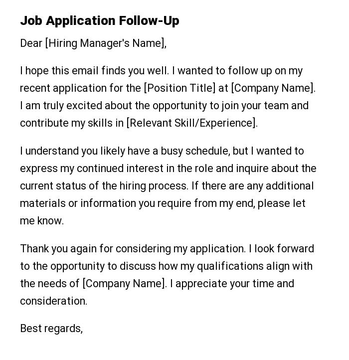 Job Application Follow-Up