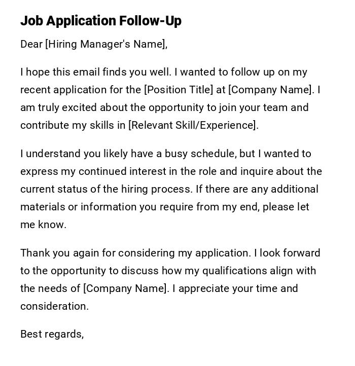 Job Application Follow-Up