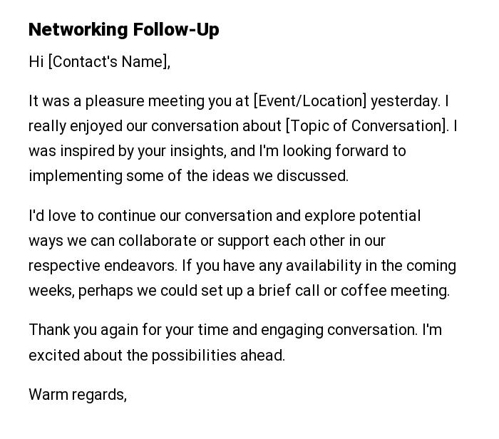 Networking Follow-Up
