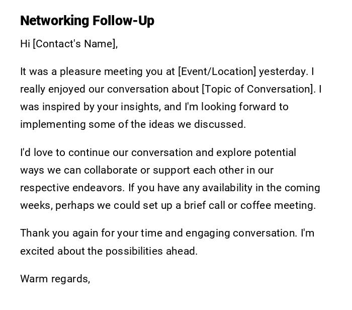 Networking Follow-Up