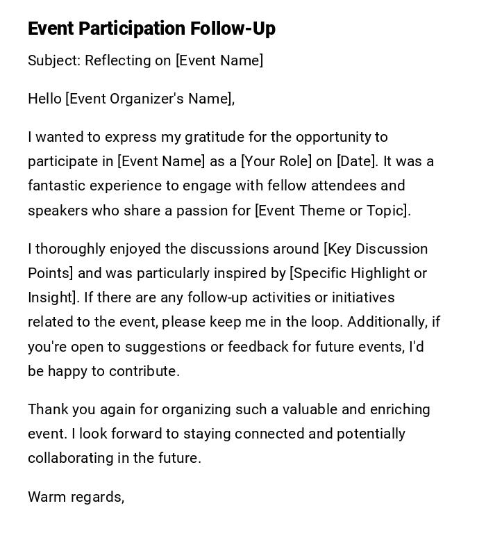 Event Participation Follow-Up