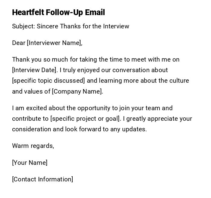 Heartfelt Follow-Up Email