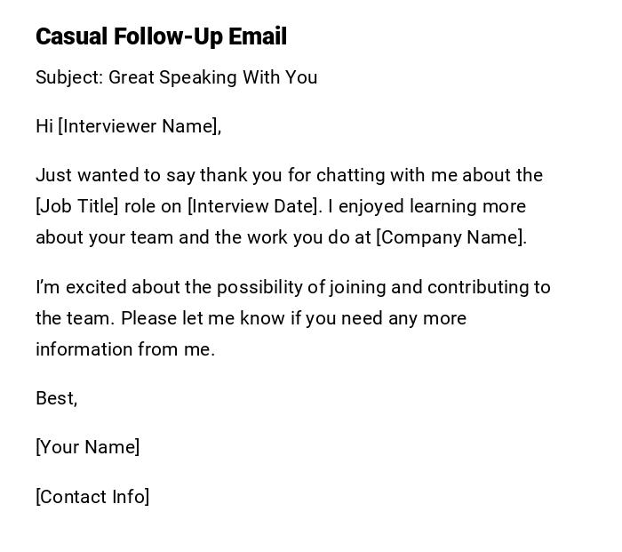 Casual Follow-Up Email