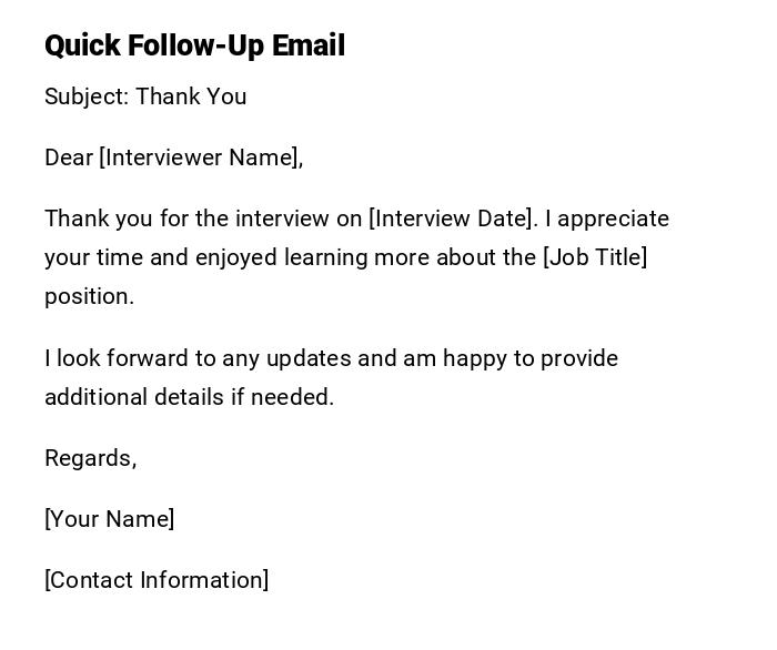 Quick Follow-Up Email