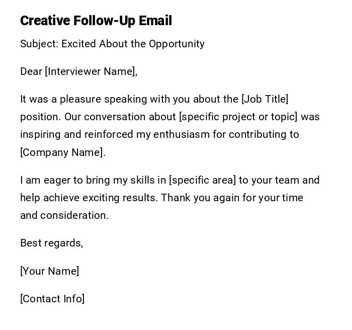 Creative Follow-Up Email
