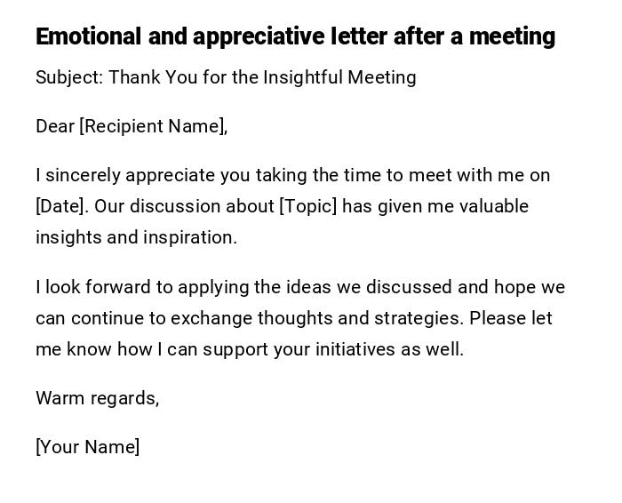 Emotional and appreciative letter after a meeting Emotional and appreciative letter after a meeting