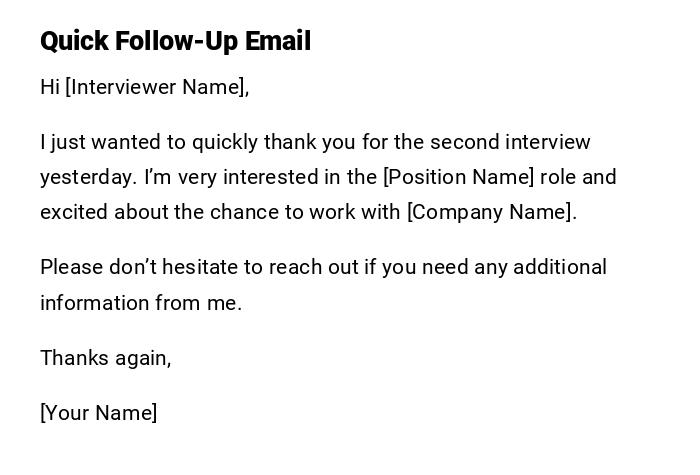 Quick Follow-Up Email Quick Follow-Up Email