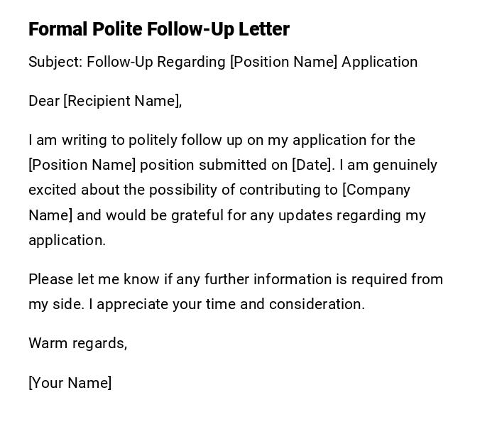 Formal Polite Follow-Up Letter