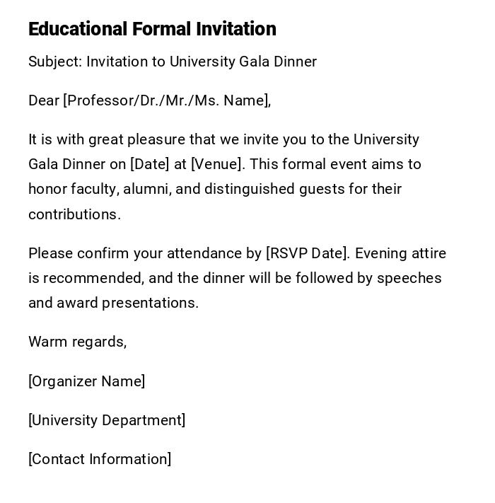 Educational Formal Invitation Educational Formal Invitation