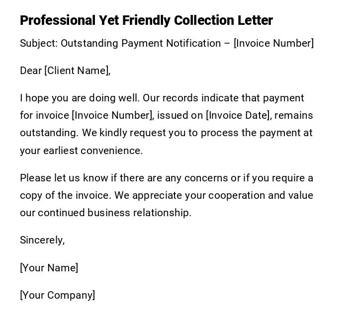 Professional Yet Friendly Collection Letter