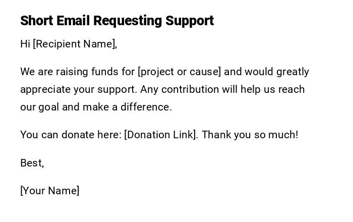 Short Email Requesting Support Short Email Requesting Support