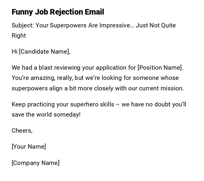 Funny Job Rejection Email