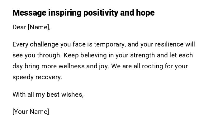 Message inspiring positivity and hope
