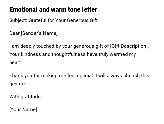Emotional and warm tone letter Emotional and warm tone letter