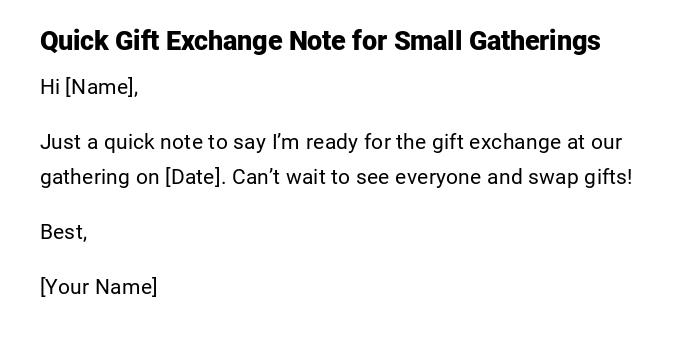 Quick Gift Exchange Note for Small Gatherings