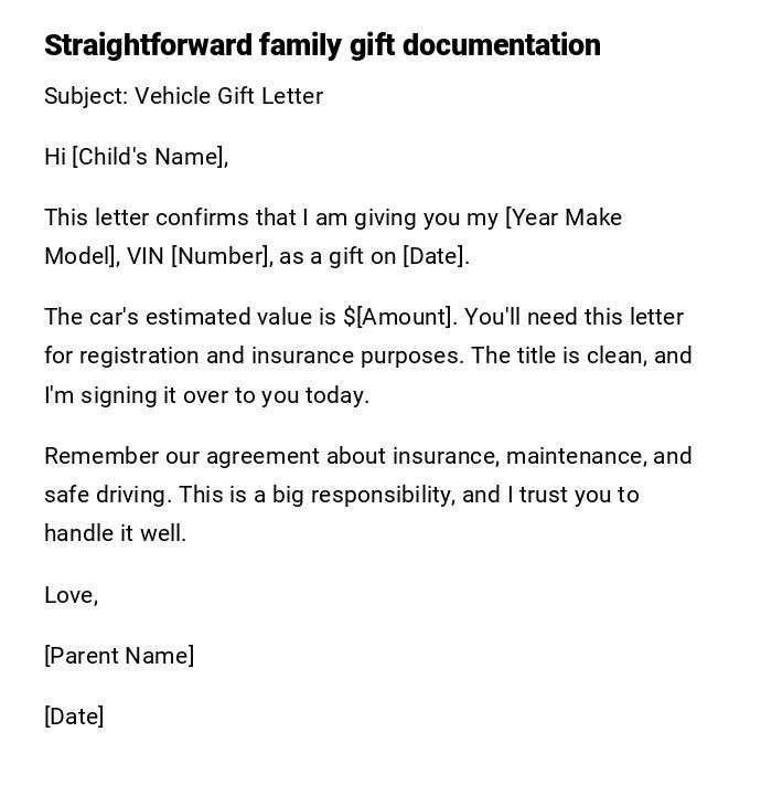 Straightforward family gift documentation