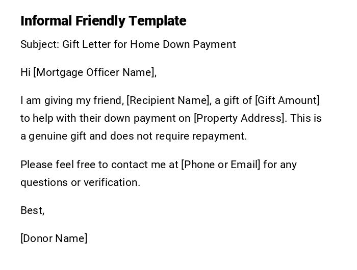 Informal Friendly Template Informal Friendly Template